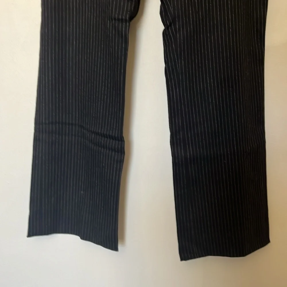 BURBERRY London Stripped Wide Wool‎ leg pants black sz 12